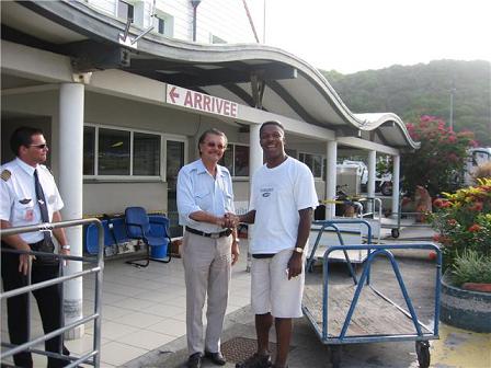 Terrance Rey & Bruno Magras at St. Barths Airport